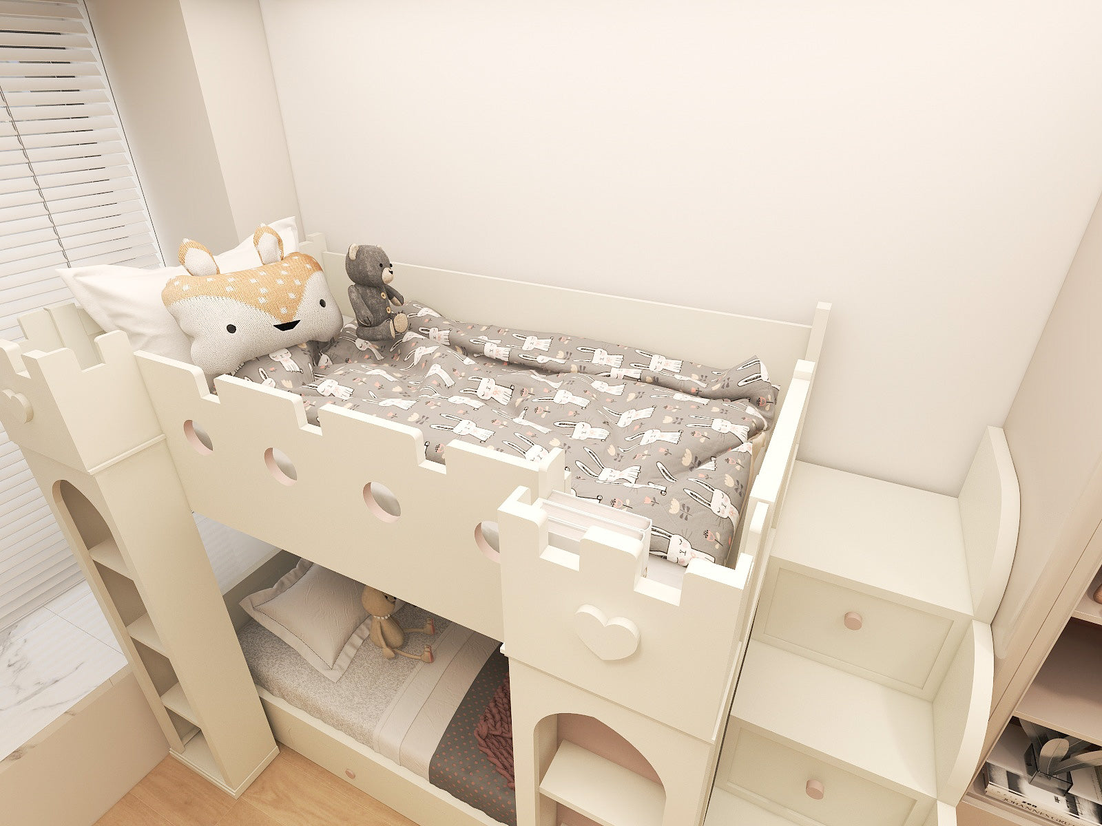 Loose-Fit 系列 - 城堡上下格床_3 Loose-Fit Series - Castle Bunk Bed_3 (Make A Home 造居｜訂造傢俬) 