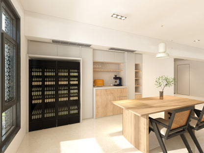 整牆櫃帶酒櫃格 Wall_Unit_With_Wine_Fridge_1 (Make A Home 造居｜訂造傢俬)